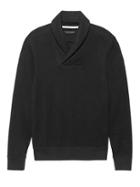 Banana Republic Mens Brushed Waffle-knit Shawl Collar Sweatshirt Black Size Xxl
