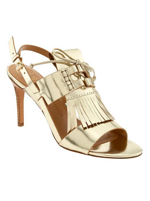 Banana Republic Michaela Heeled Sandal Size 10 - Pale Gold