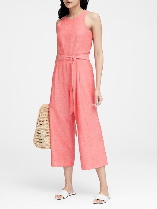 Banana Republic Linen-cotton Cropped Jumpsuit
