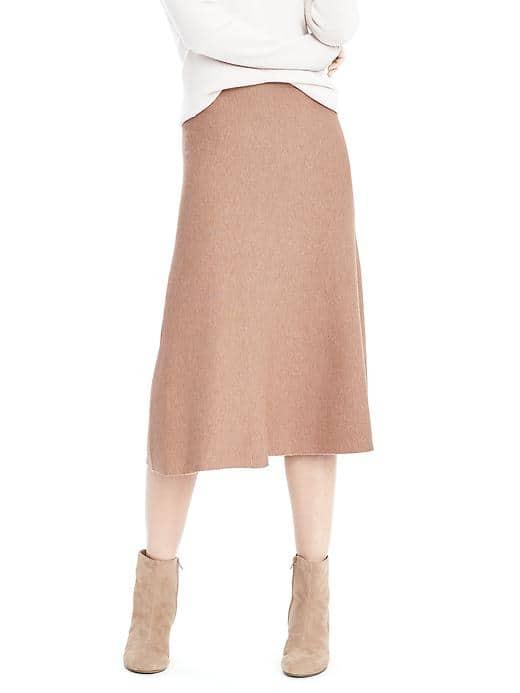 Banana Republic Womens Milano Midi Skirt - Golden Grain