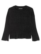 Banana Republic Womens Japan Online Exclusive Ribbed Chenille Crew-neck Sweater Black Size Xs