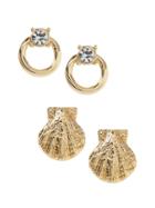 Banana Republic Scallop Stud Earrings Set