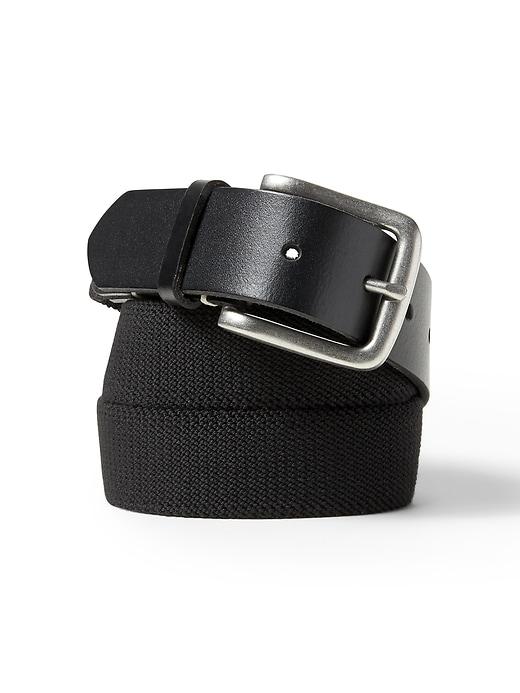 Banana Republic Mens Stretch-web Buckle Belt Black Size 42