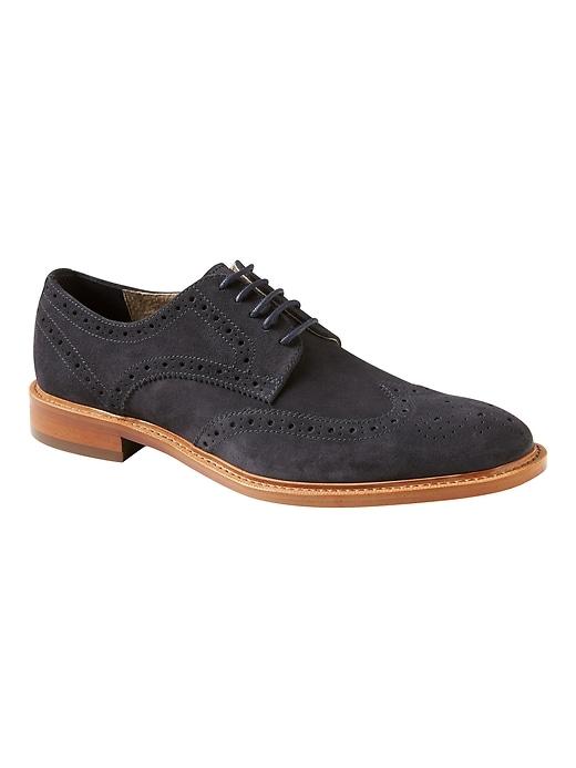 Banana Republic Mens Waller Brogue Oxford Navy Size 11