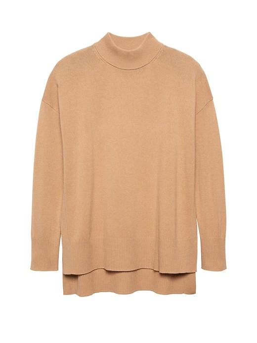 Banana Republic Womens Machine-washable Wool-cashmere Sweater Tunic Camel Size S