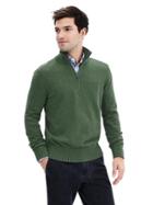 Banana Republic Mens Cotton Cashmere Half Zip Sweater Pullover Size L Tall - Jungle Green