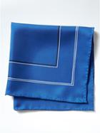 Banana Republic Multi Border Silk Pocket Square - Royal Blue