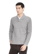 Banana Republic Mens Marl Popover Shawl - Silver Grey
