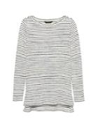 Banana Republic Womens Luxespun Step-hem Tunic T-shirt White Stripe Size S