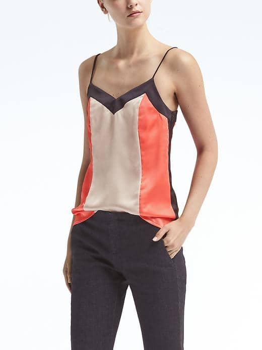 Banana Republic Womens Easy Care Seamed Cami - Navy