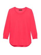 Banana Republic Womens Machine-washable Merino Curved-hem Sweater Neon Coral Glow Size Xs