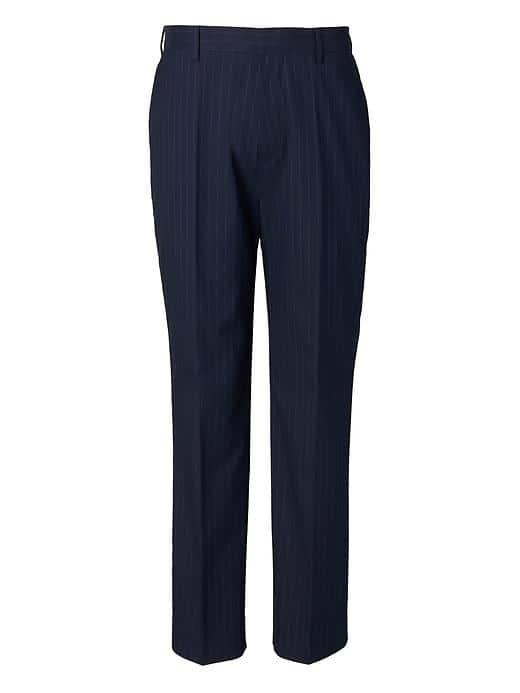 Banana Republic Mens Standard Stripe Non Iron Stretch Pant - Navy