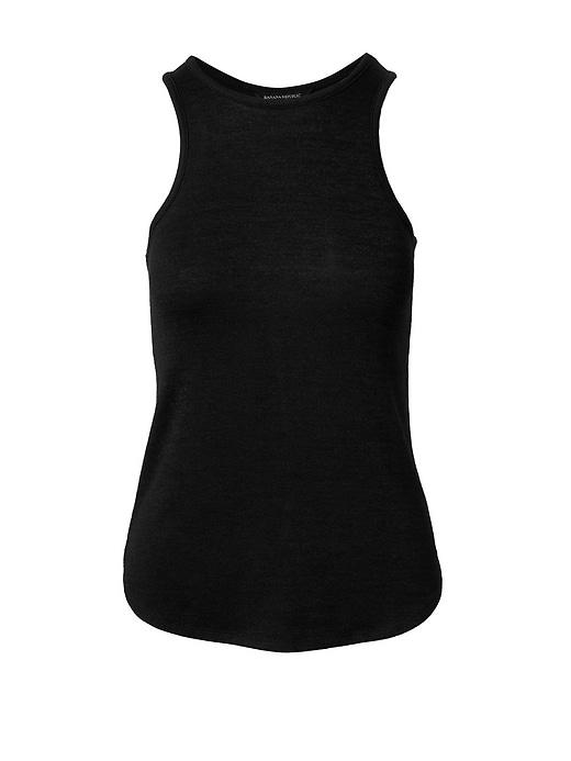 Banana Republic Womens Snit Racerback Tank - Black