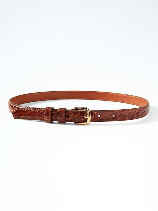 Banana Republic Small Crocodile Pattern Trouser Belt - Brown