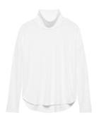 Banana Republic Womens Luxespun Turtleneck T-shirt White Size S