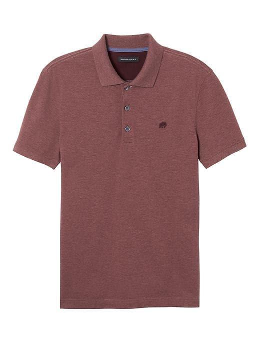 Banana Republic Solid Pique Polo - Dried Morello