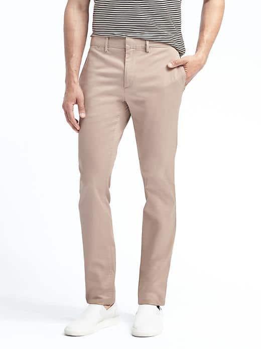 Banana Republic Mens Fulton Skinny Stretch Chino - Khaki
