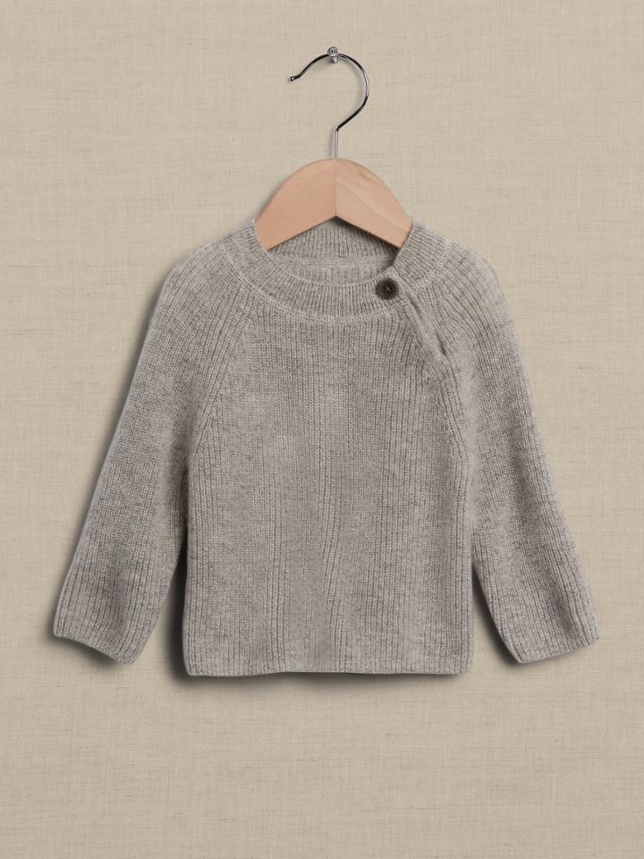 Cashmere Ribbed Sweater For Baby