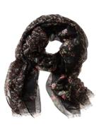 Banana Republic Lightweight Floral Scarf Size One Size - Black Print