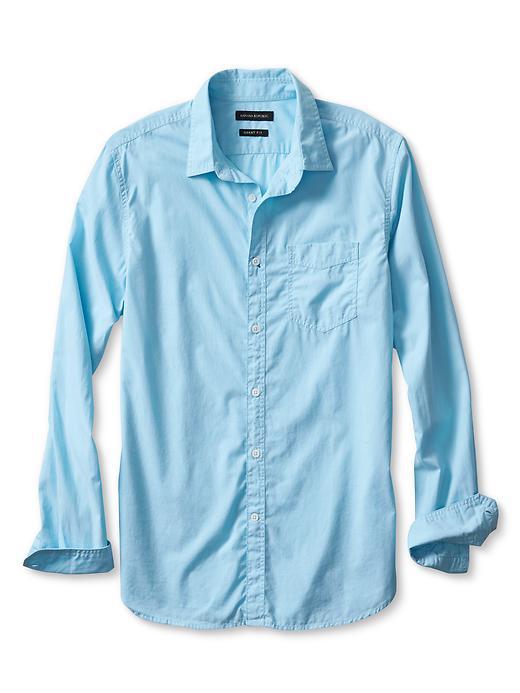 Banana Republic Grant Fit Textured Shirt Size L Tall - Bright Blue