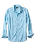 Banana Republic Grant Fit Textured Shirt Size L Tall - Bright Blue