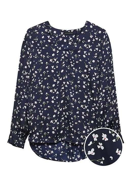 Banana Republic Petite Floral High-low Top