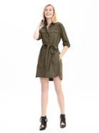 Banana Republic Womens Heritage Twill Shirtdress Size L - Seaweed