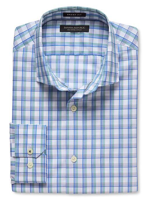 Banana Republic Mens Grant Fit 120s Supima Cotton Shirt Size Xl Tall - Garden Sage