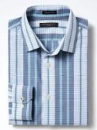 Banana Republic Mens Grant Fit Non Iron Stripe Shirt - Bright Teal