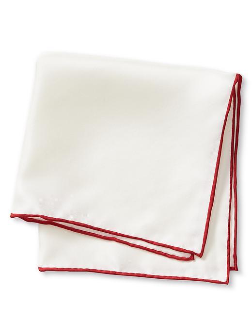 Banana Republic Mens White Silk Pocket Square Size One Size - Red