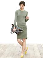 Banana Republic Womens Shirred Knit Dress Size L Petite - Seaweed