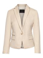 Banana Republic Womens Fitted Crop Shine Twill Blazer Light Khaki Size 4