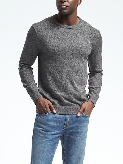 Banana Republic Mens Pima Cotton Cashmere Crew Pullover - Dark Gray