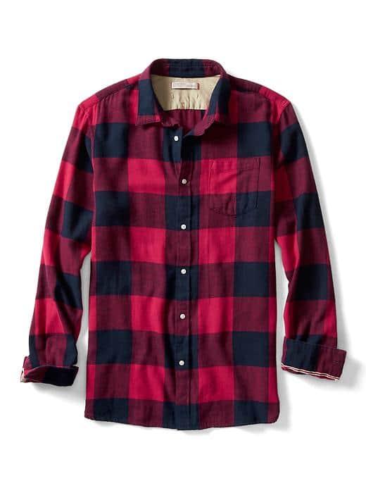 Banana Republic Mens Heritage Flannel Shirt - Red