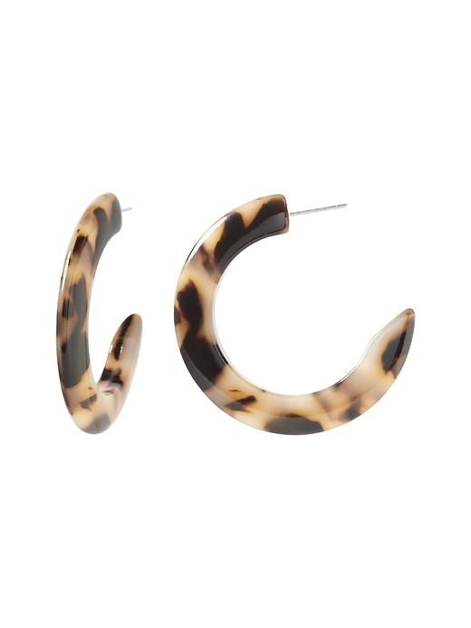 Banana Republic Womens Resin Hoop Earring Tortoise Size One Size