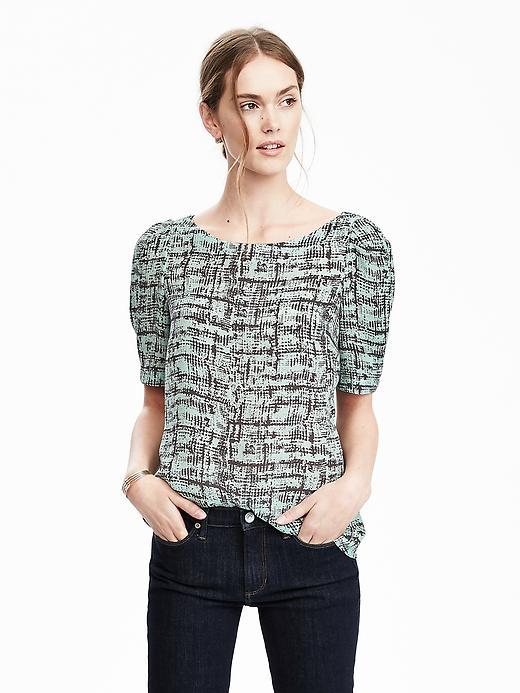 Banana Republic Womens Puff Sleeve Top Size M - Mint