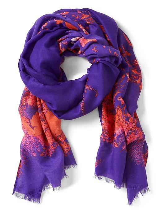 Banana Republic Floral Rectangular Scarf - Purple
