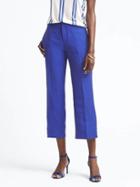 Banana Republic Womens Logan Fit Crop Linen Blend Pant - Royal Blue