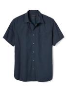 Banana Republic Camden Fit Custom Wash Short Sleeve Shirt - Preppy Navy