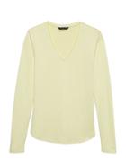 Banana Republic Womens Luxespun Long-sleeve V-neck T-shirt Yellow Size Xs