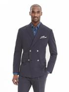 Banana Republic Modern Slim Navy Cotton Double Breasted Suit Jacket Size 36 Regular - Navy Blue