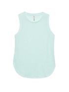 Banana Republic Womens Curved-hem Linen Blend Tank Aqua Mint Size Xs