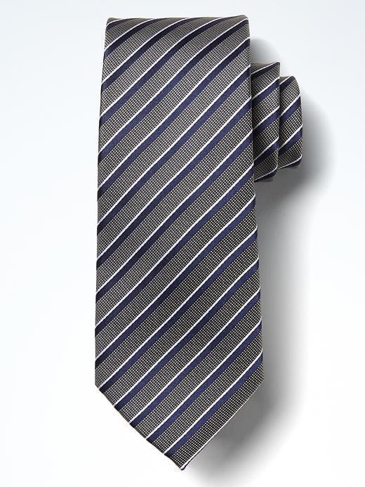 Banana Republic Mens Contrast Silk Nanotex Tie - Gray Sky