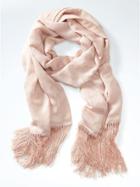 Banana Republic Jacquard Fringe Scarf - White Peach