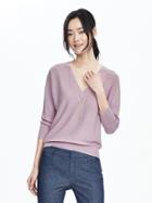 Banana Republic Double Vee Wool Sweater Size L - Lilac