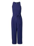 Banana Republic Womens Cropped Wide-leg Jumpsuit Deep Sea Blue Size 14