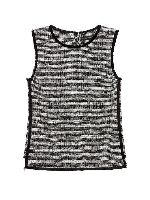 Banana Republic Womens Boucl Shell With Step Hem Sides Black Size L