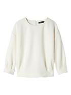 Banana Republic Womens Jacquard Pleated Sleeve Couture Sweatshirt - White