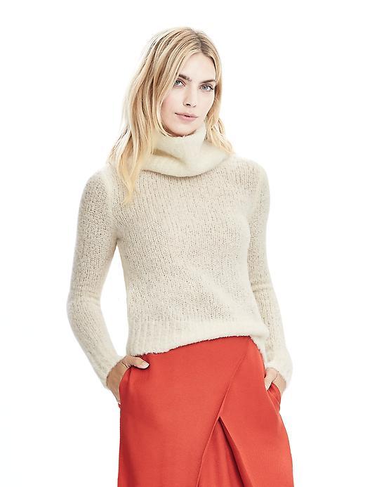 Banana Republic Womens Boucle Turtleneck - Cocoon