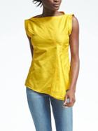 Banana Republic Womens Heritage Asymmetrical Blouse - Golden Foliage